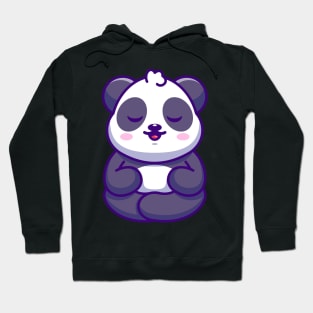 Cute baby panda meditation cartoon Hoodie